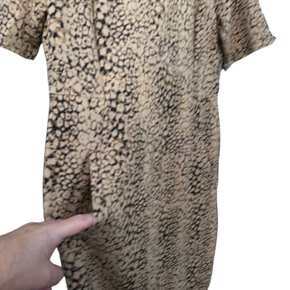 Lands’ End Animal Print Sheath Dress Women’s Size 14 Pockets Short Sleeve - Picture 2 of 7